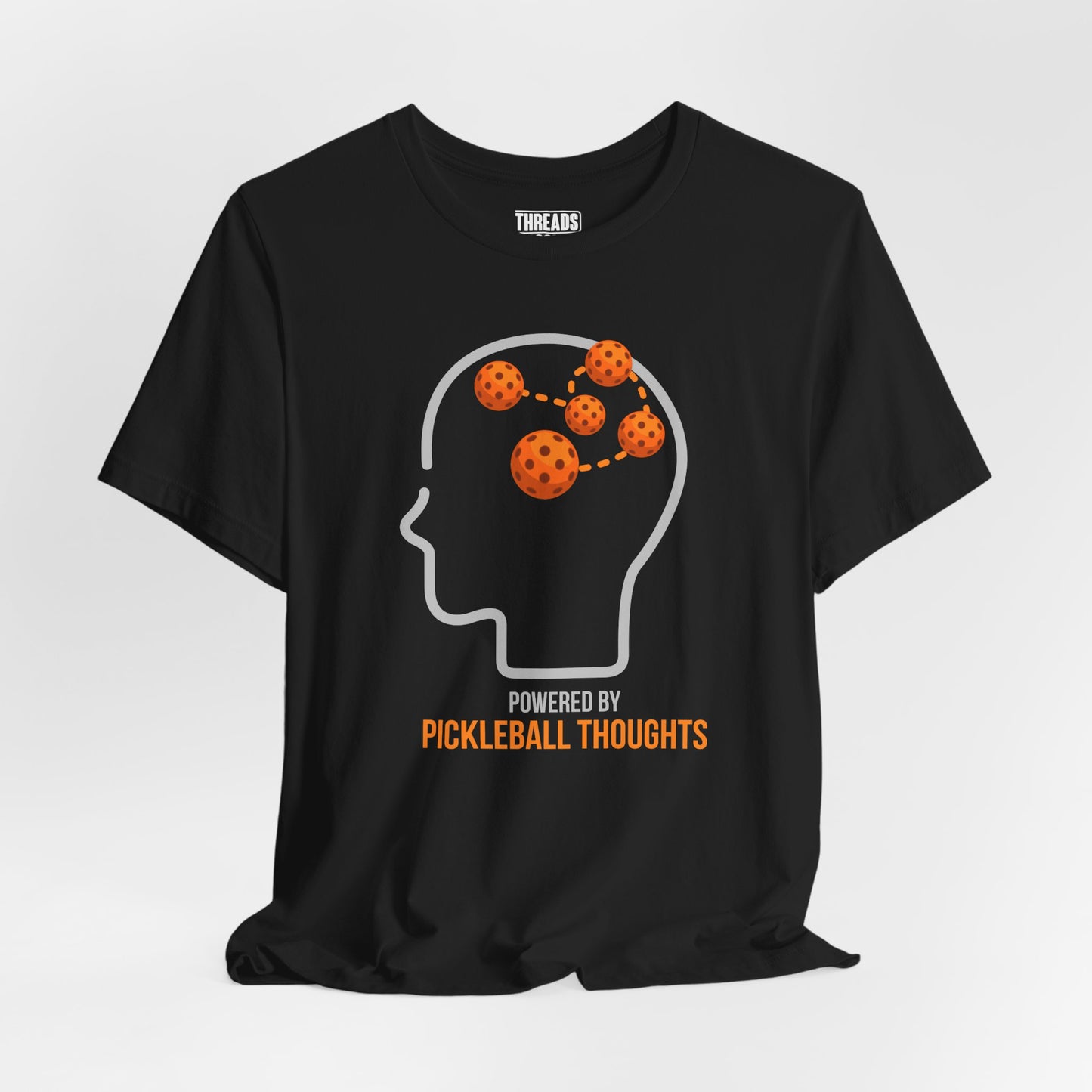 Pickleball Thoughts T-Shirt — Powered by Pickleball Graphic Tee