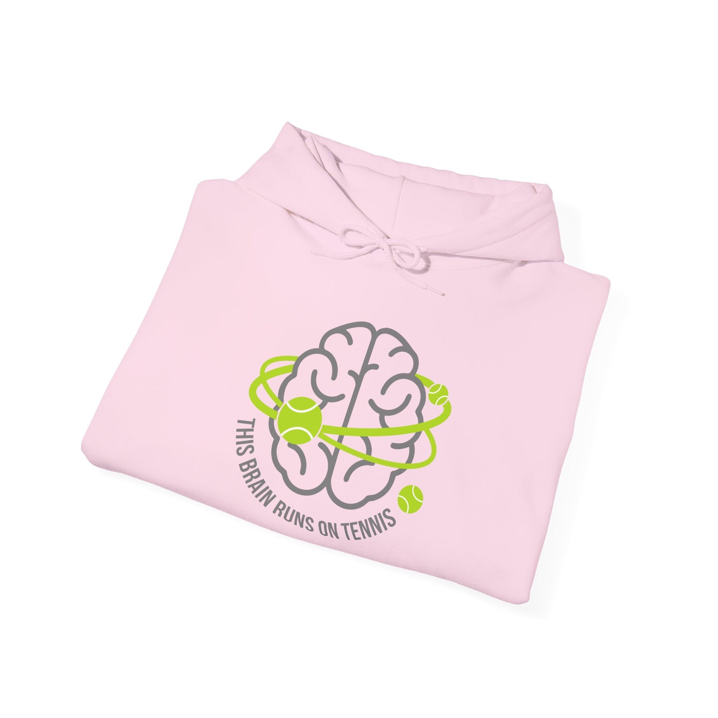 Tennis Brain Hoodie — "This Brain Runs on Tennis" Graphic Sweatshirt