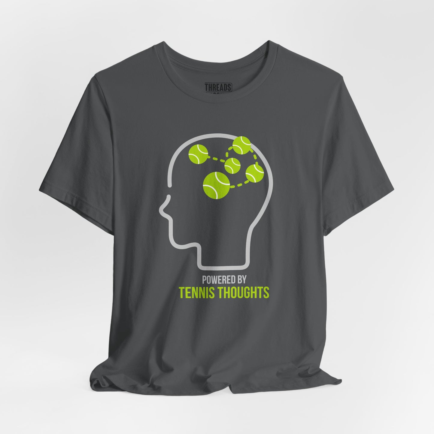 Tennis Thoughts T‑Shirt — Powered by Tennis Graphic Tee