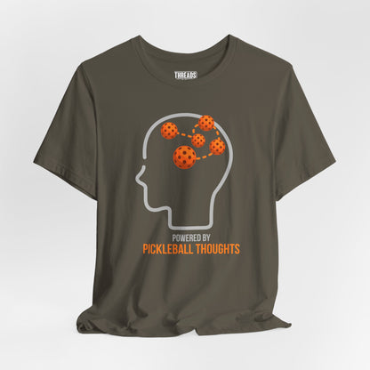 Pickleball Thoughts T-Shirt — Powered by Pickleball Graphic Tee
