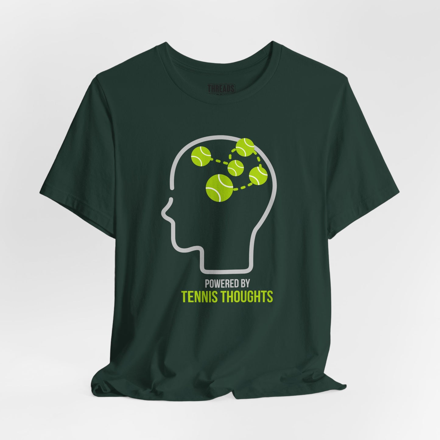 Tennis Thoughts T‑Shirt — Powered by Tennis Graphic Tee