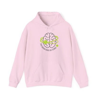 Tennis Brain Hoodie — "This Brain Runs on Tennis" Graphic Sweatshirt