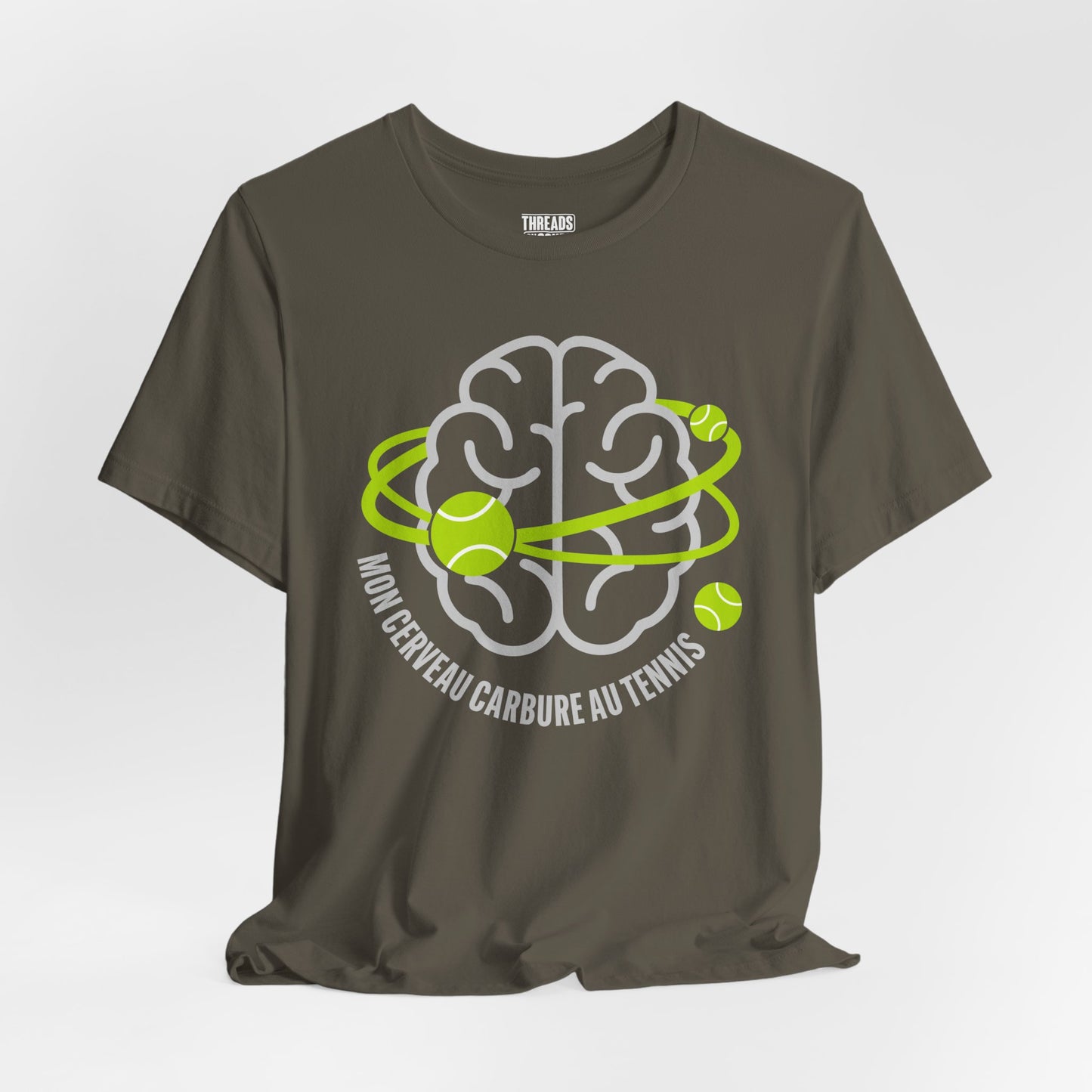 T‑Shirt — "Mon Cerveau Carbure au Tennis"