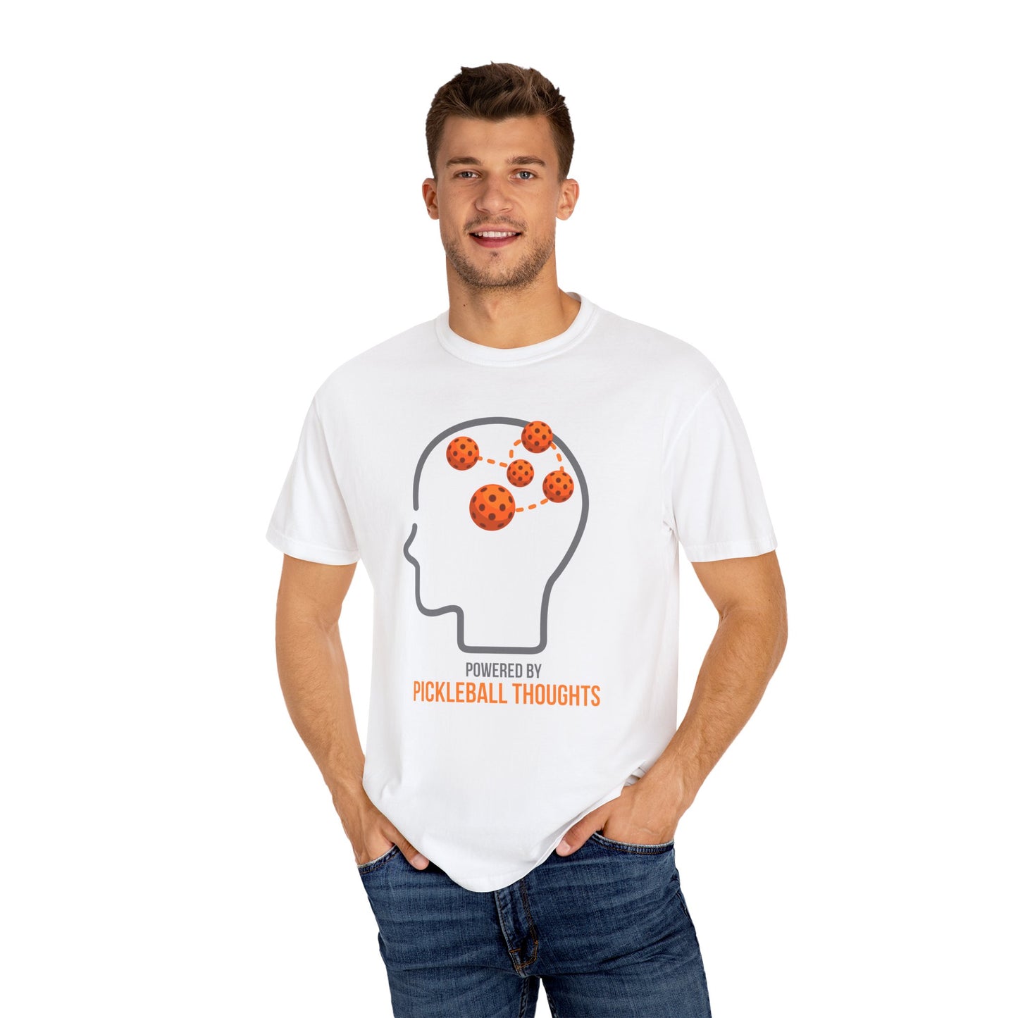 Pickleball T-Shirt — "Powered by Pickleball Thoughts"