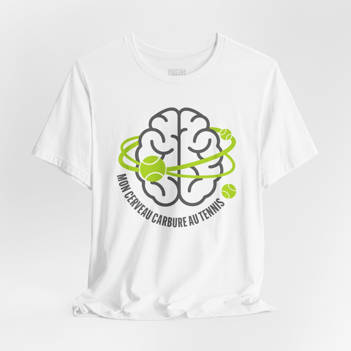 T-Shirt — "Mon Cerveau Carbure au Tennis"