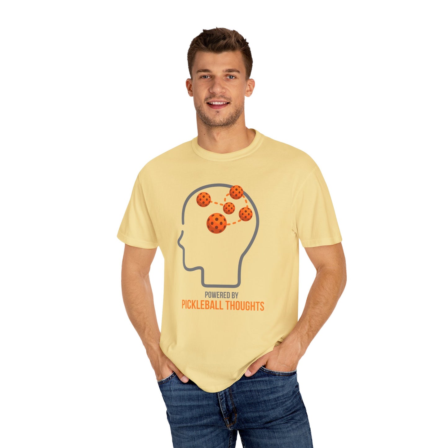 Pickleball T-Shirt — "Powered by Pickleball Thoughts"