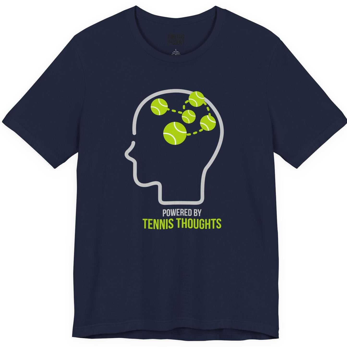 Tennis Thoughts T‑Shirt — Powered by Tennis Graphic Tee