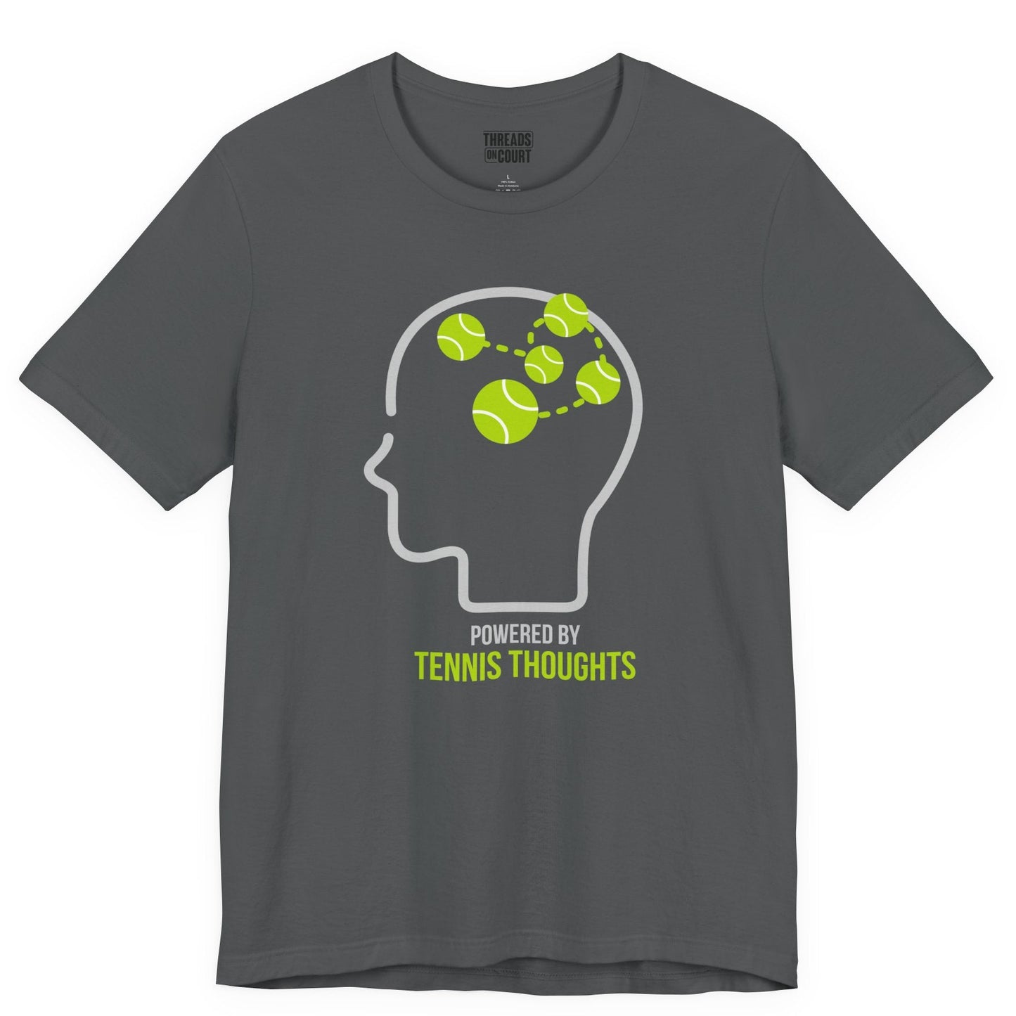Tennis Thoughts T‑Shirt — Powered by Tennis Graphic Tee