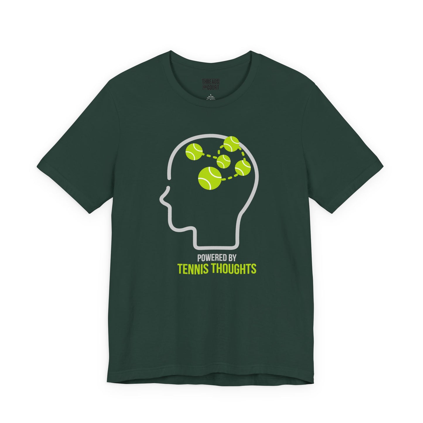 Tennis Thoughts T‑Shirt — Powered by Tennis Graphic Tee