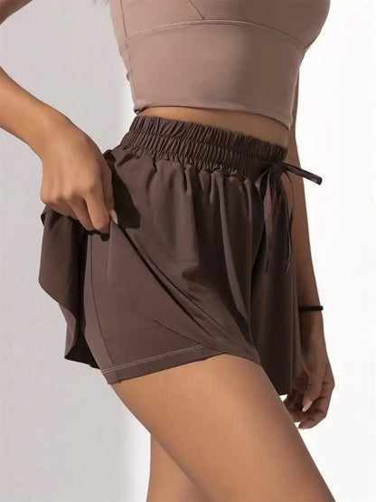 Court Flow Drawstring Skirt-Shorts