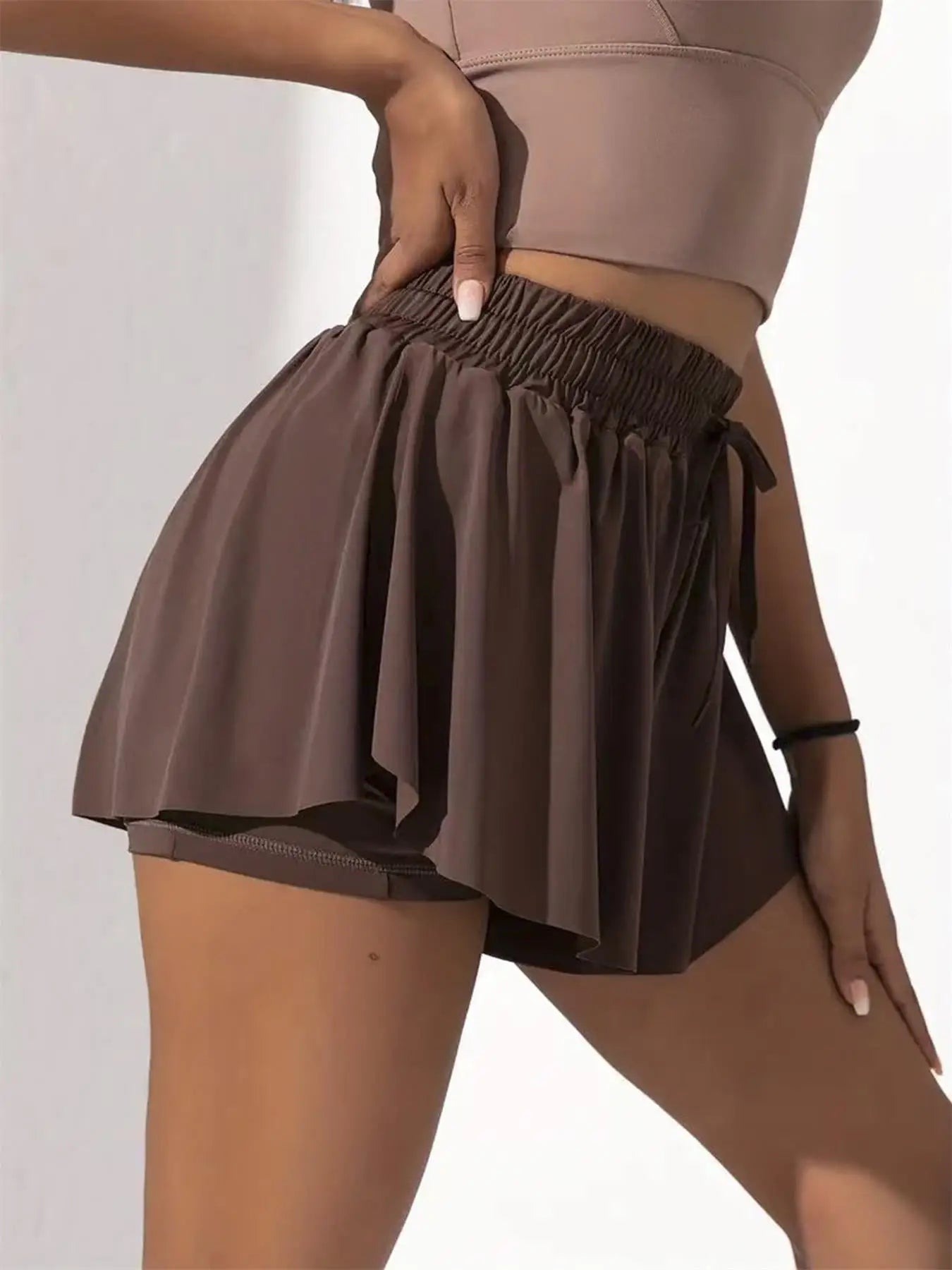 Court Flow Drawstring Skirt-Shorts