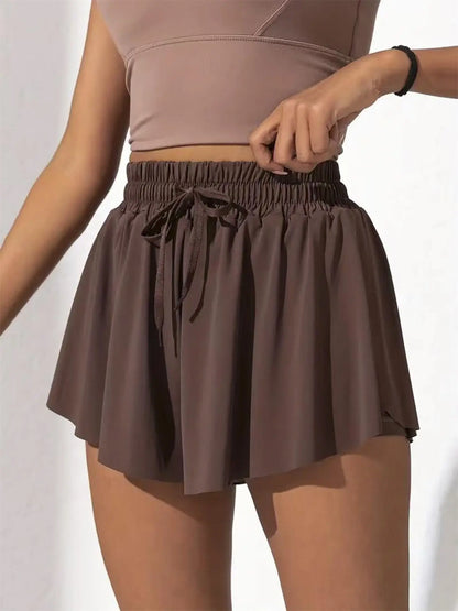 Court Flow Drawstring Skirt-Shorts
